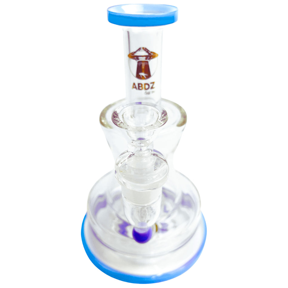 Bong de Vidro Abduzido Gold Line Family Milk Blue