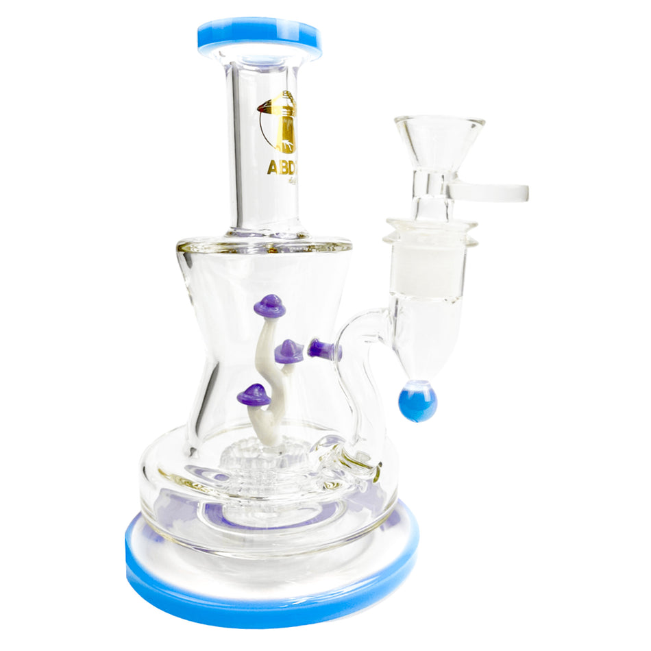 Bong de Vidro Abduzido Gold Line Family Milk Blue