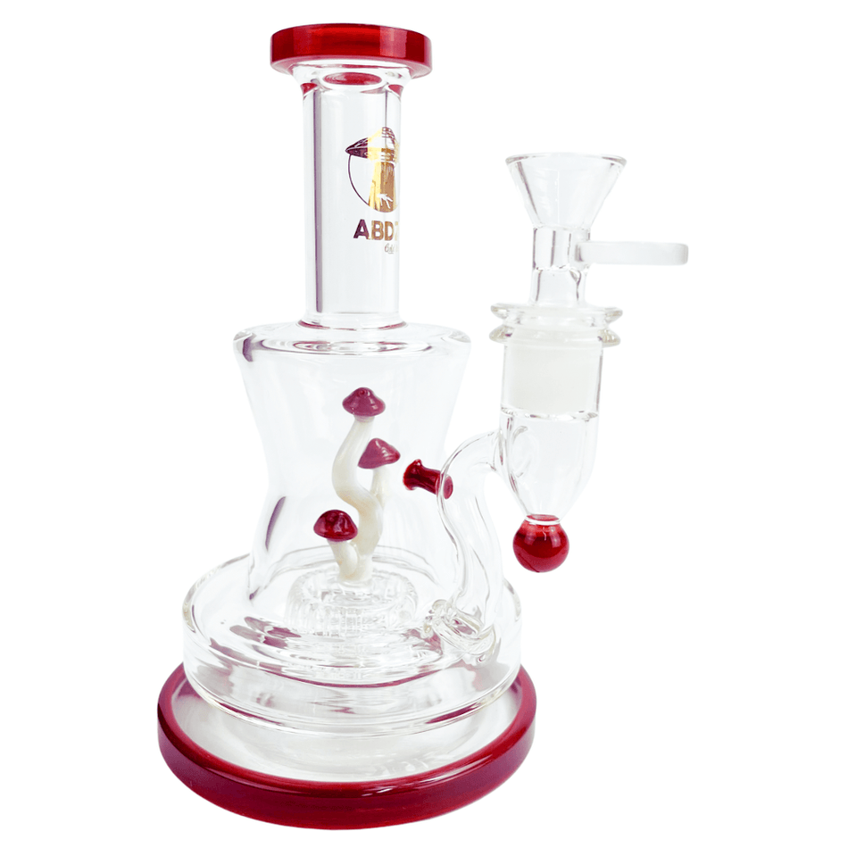 Bong de Vidro Abduzido Gold Line Mushroom Family Milk Red