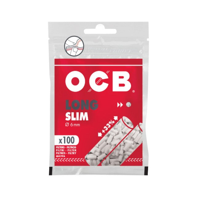 Filtro OCB Long Slim 6mm 100 Unidades