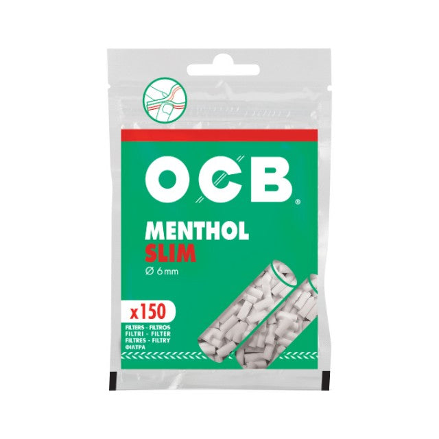 Filtro OCB Menthol Slim 6mm 150 Unidades