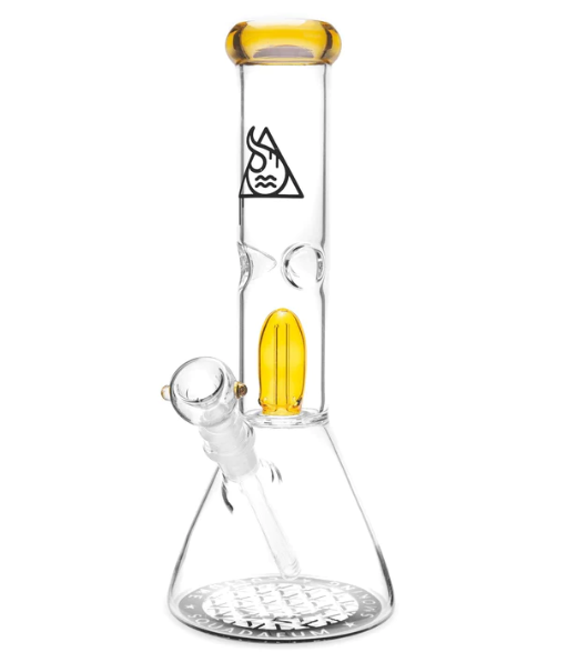 Bong de Vidro Grande Percolator & Trava de Gelo Amarelo