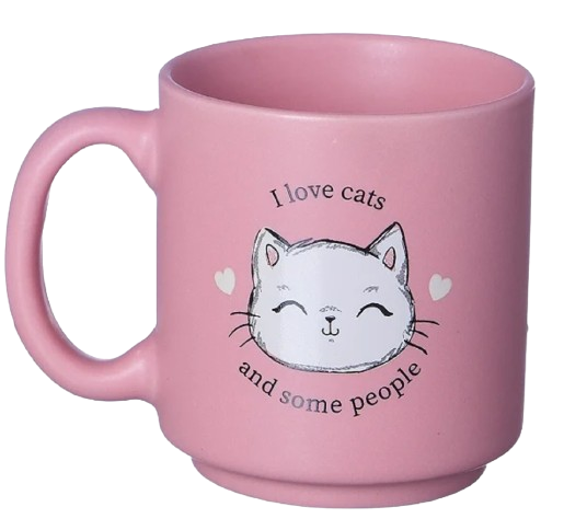 Caneca Mini Love Cats Rosa