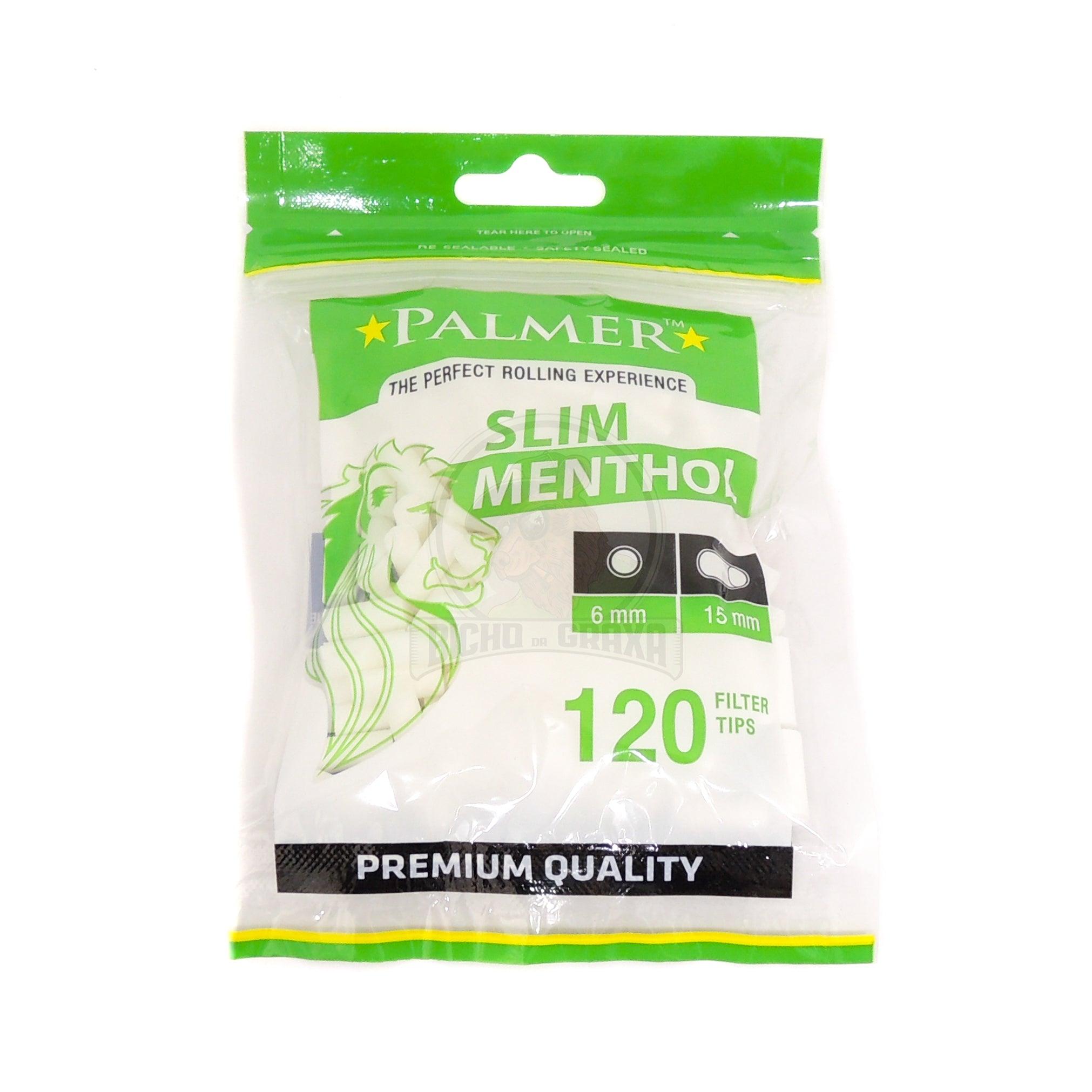 Bag Filtros Slim Menthol 6X15mm 120 Unidades Palmer - Bicho da Graxa