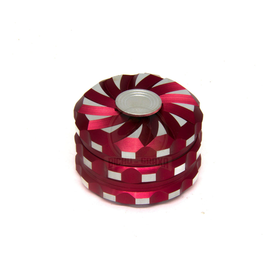 Dichavador em Metal Spinning 4 Partes Vermelho