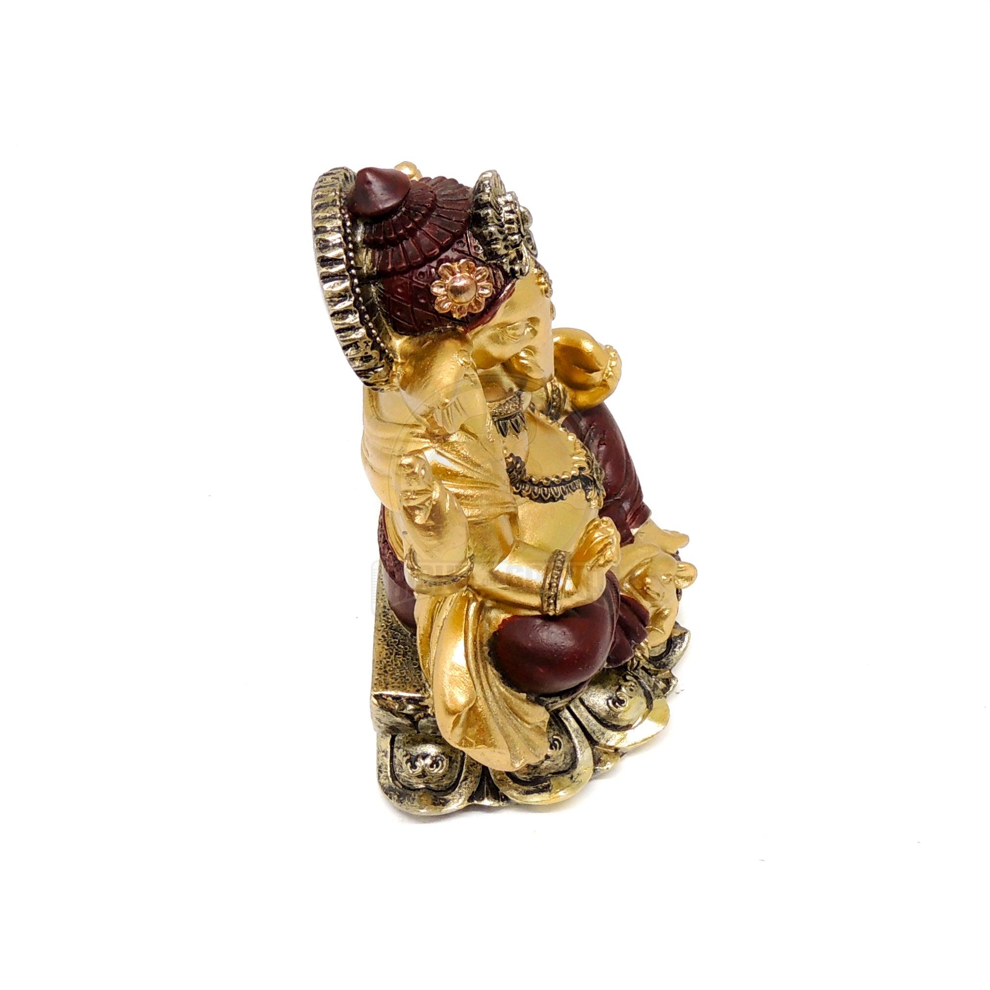 Estátua em Resina Ganesha Dourado - Bicho da Graxa