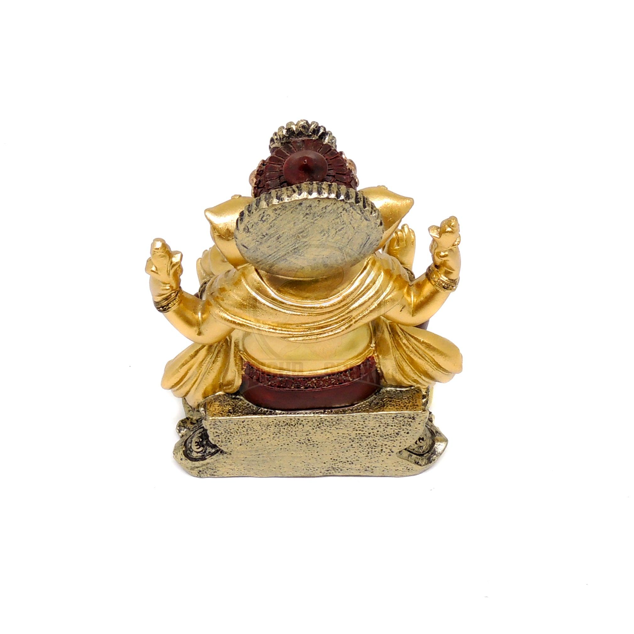 Estátua em Resina Ganesha Dourado - Bicho da Graxa