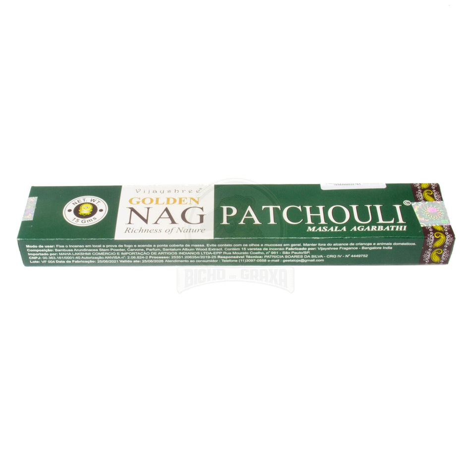 Incenso Natural 8 Varetas Patchouli Golden Nag - Bicho da Graxa