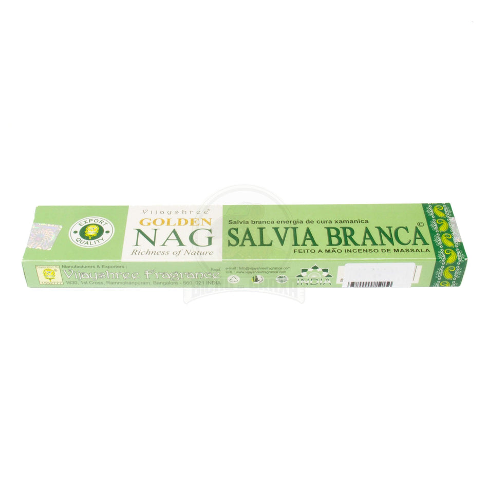 Incenso Natural 8 Varetas Salvia Blanca Golden Nag - Bicho da Graxa