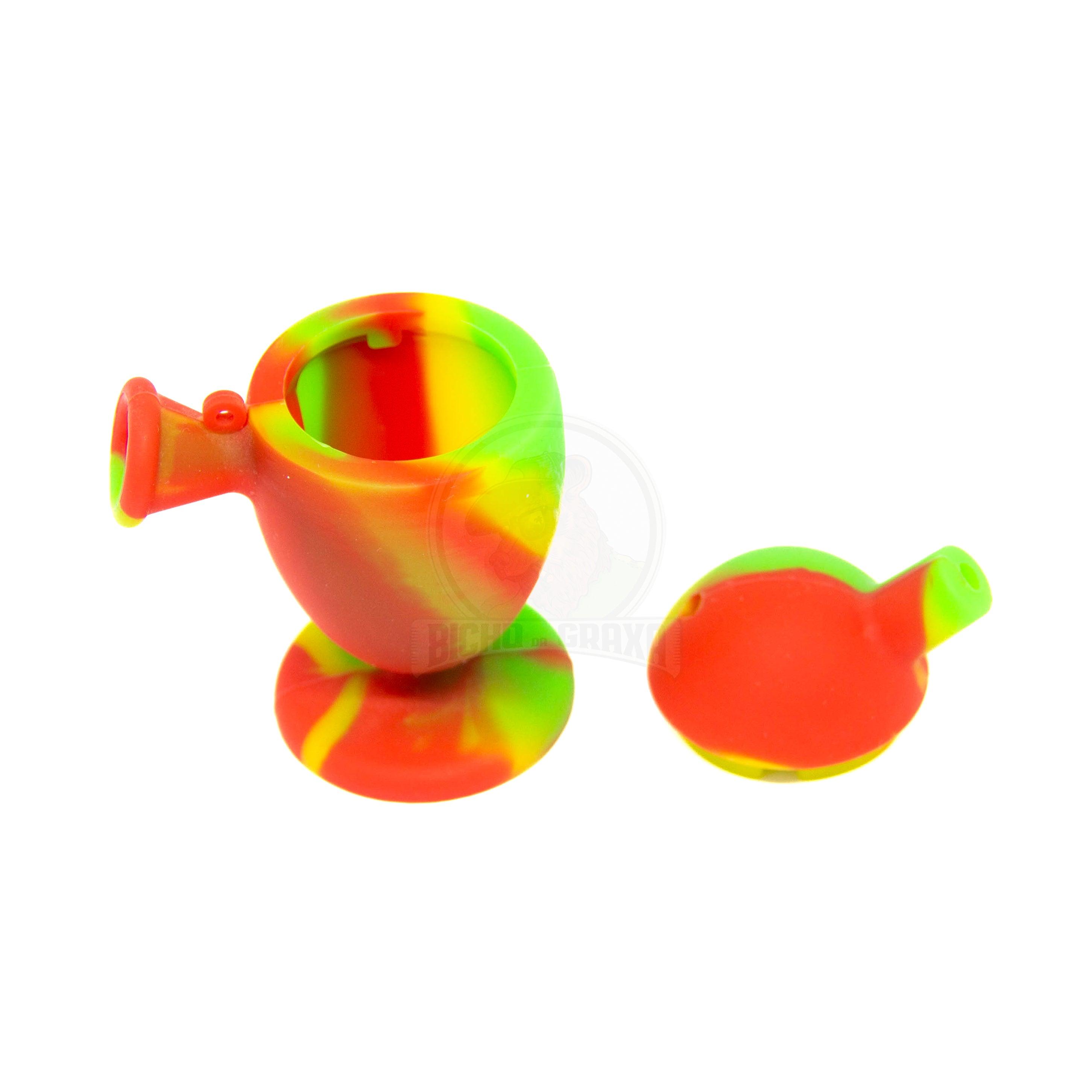 Mini Bong Curvo em Silicone - Diversas Cores - Bicho da Graxa