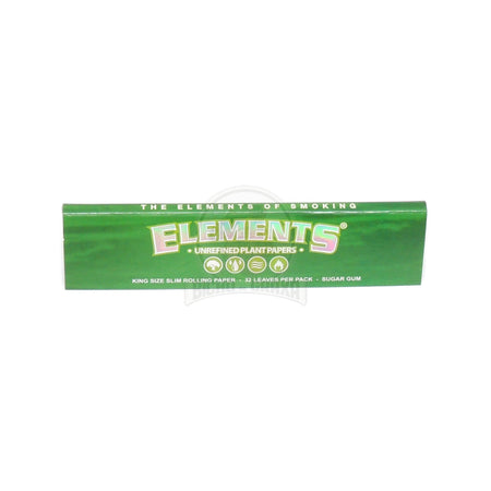 Seda Elements Green King Size Slim 32 Unidades - Bicho da Graxa