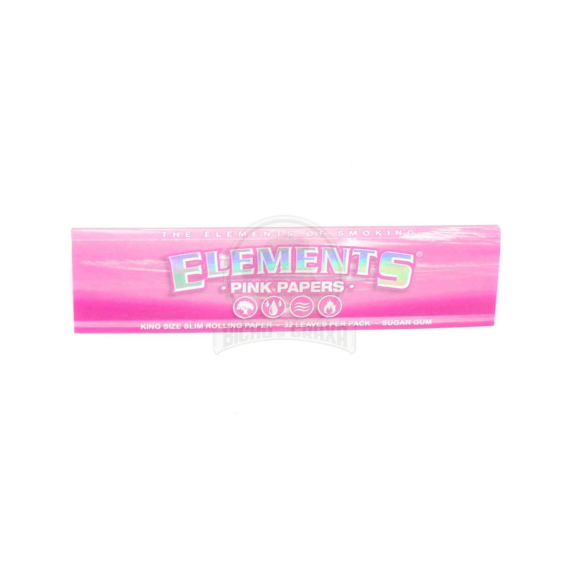 Seda Elements Pink King Size Slim 32 Unidades - Bicho da Graxa