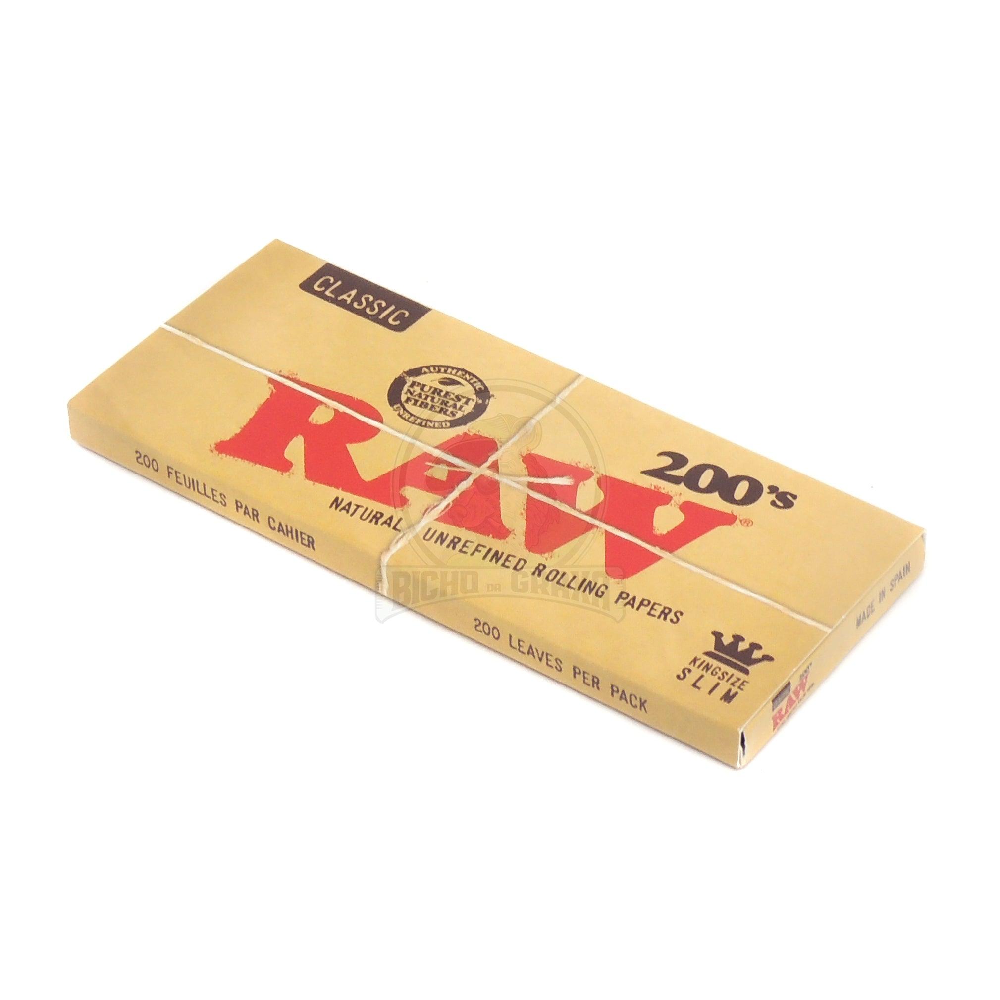 Seda RAW KingSize Classica 200 Unidades - Bicho da Graxa