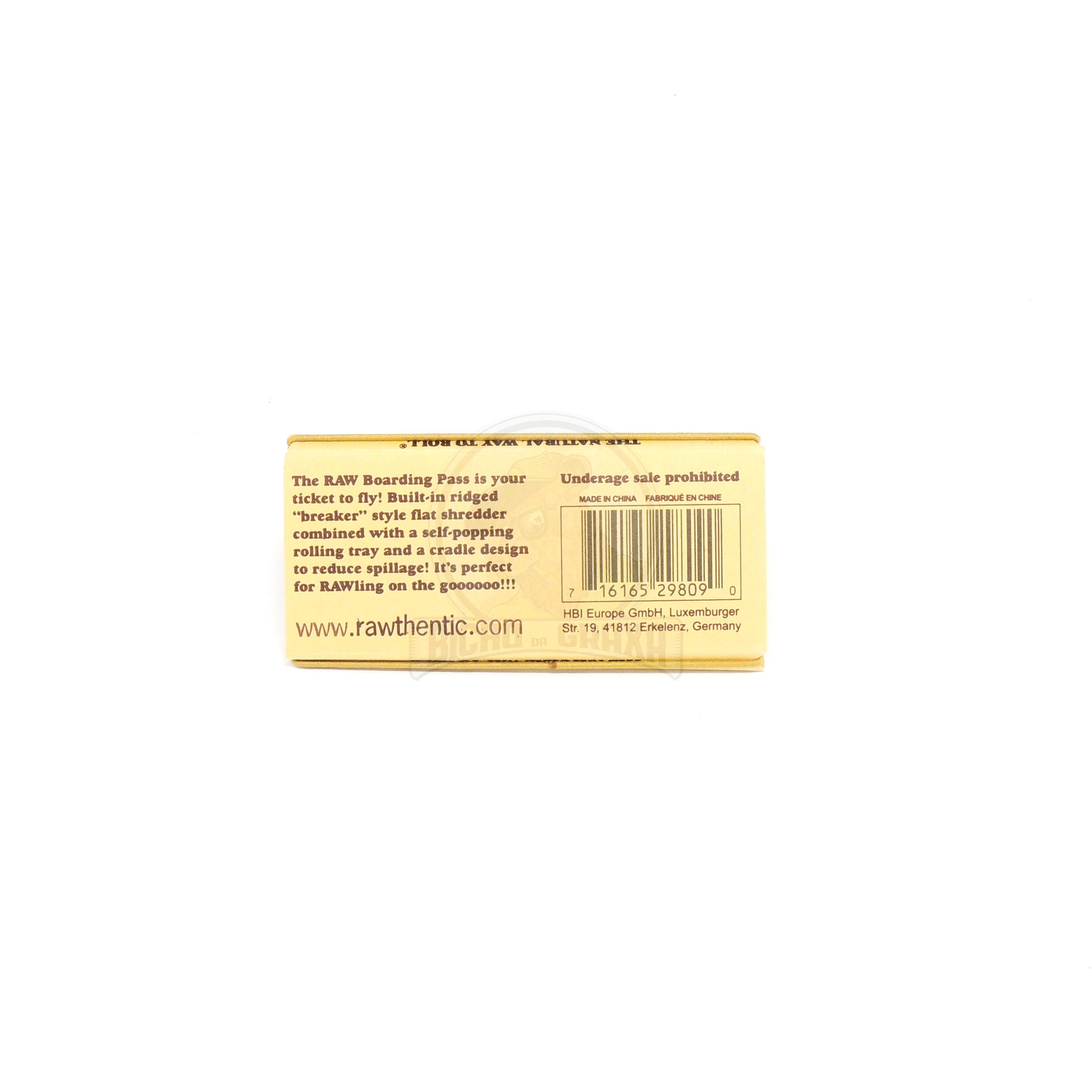 Unrefined Rolling Papers BOARDING PASS RAW - Bicho da Graxa